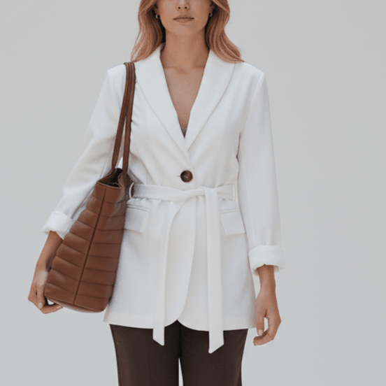 Sacou alb clasic, atemporal cu talie unica - OK Lux. All rights reserved. - Tuxedos - WHITE - 