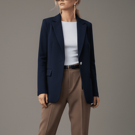 Sacou bleumarin oversize, stil relaxat - OK Lux. All rights reserved. - Tuxedos - NAVY BLUE - 