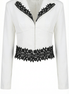 Sacou elegant alb cu aplicatii din dantela neagra contrastanta - OK Lux. All rights reserved. - Jackets - 