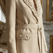 Sacou elegant bej cu aplicatii florale lucrate manual - OK Lux. All rights reserved. - Tuxedos - 