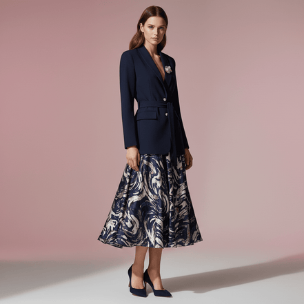 Sacou Elegant Bleumarin cu Cristale și Perle Decorative - Laura Stoica - OK Lux. All rights reserved. - Tuxedos - 