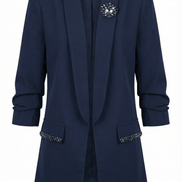 Sacou elegant bleumarin cu rever amplu si aplicatii din cristale - OK Lux. All rights reserved. - Tuxedos - 