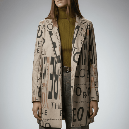 Sacou elegant cu imprimeu grafic si croiala dreapta - OK Lux. All rights reserved. - Jackets - 