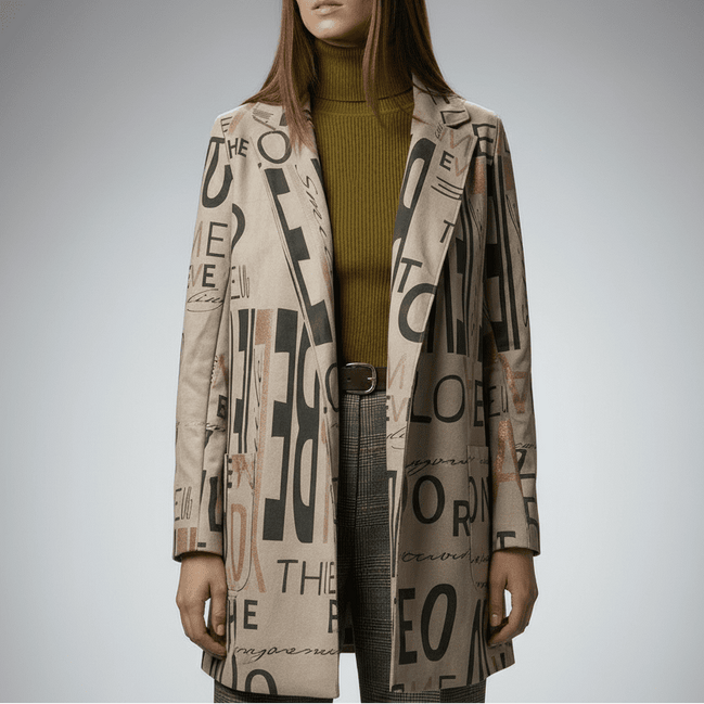 Sacou elegant cu imprimeu grafic si croiala dreapta - OK Lux. All rights reserved. - Jackets - 