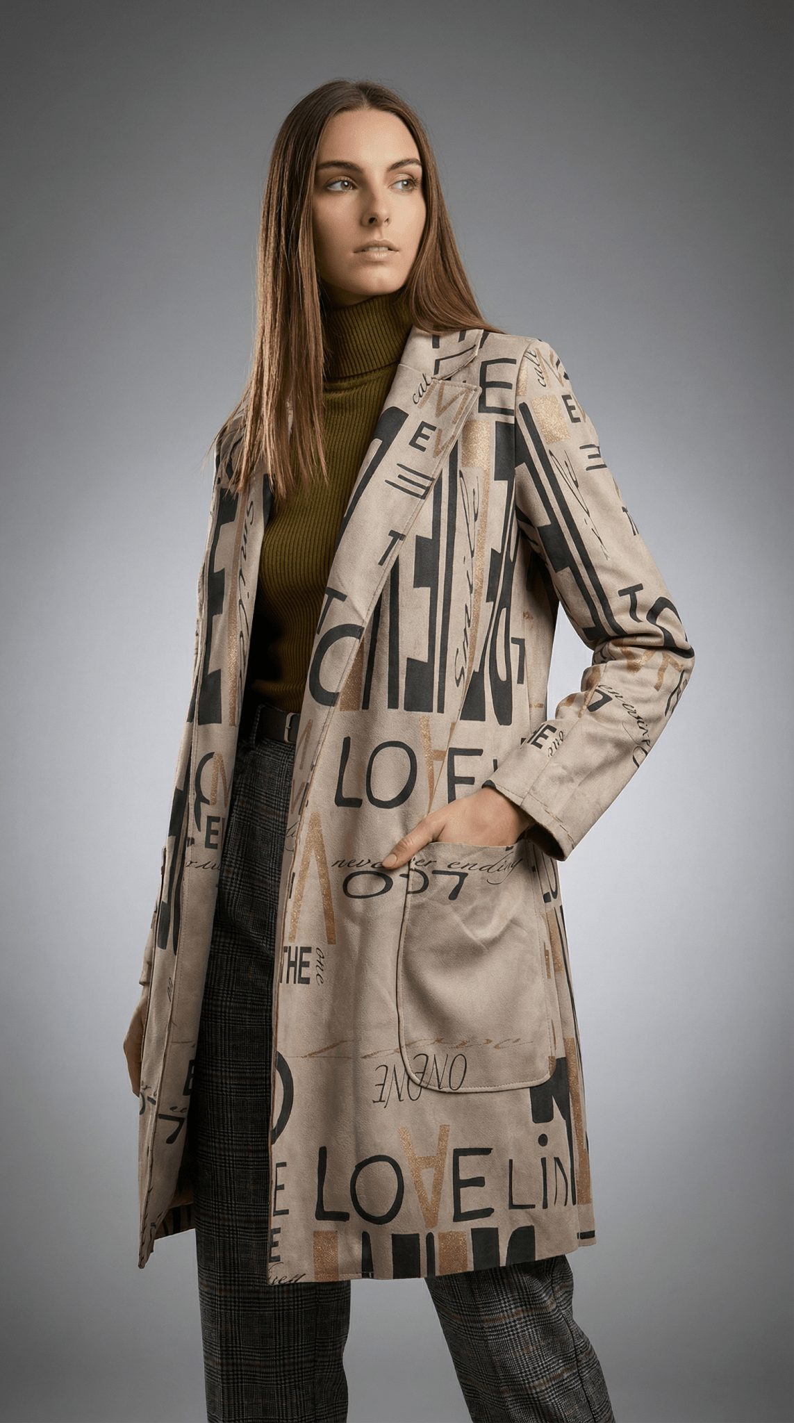 Sacou elegant cu imprimeu grafic si croiala dreapta - OK Lux. All rights reserved. - Jackets - 