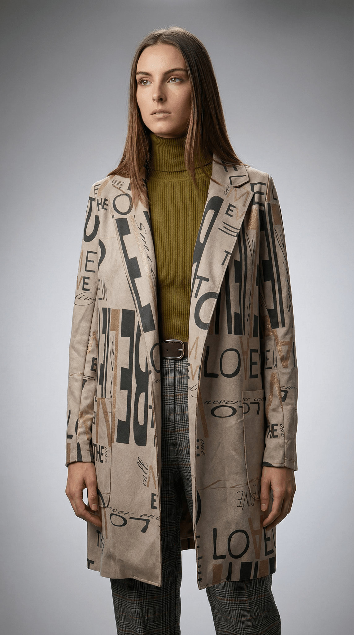 Sacou elegant cu imprimeu grafic si croiala dreapta - OK Lux. All rights reserved. - Jackets - 