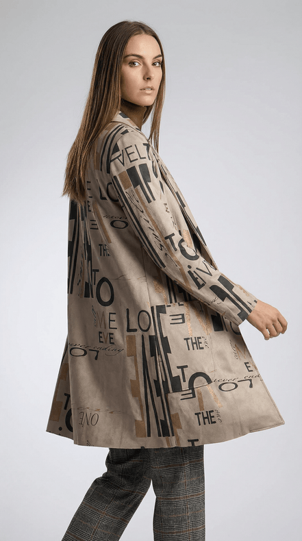 Sacou elegant cu imprimeu grafic si croiala dreapta - OK Lux. All rights reserved. - Jackets - 