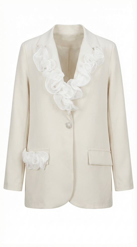 Sacou elegant ivory cu aplicatii manuale din dantela - OK Lux. All rights reserved. - Tuxedos - 