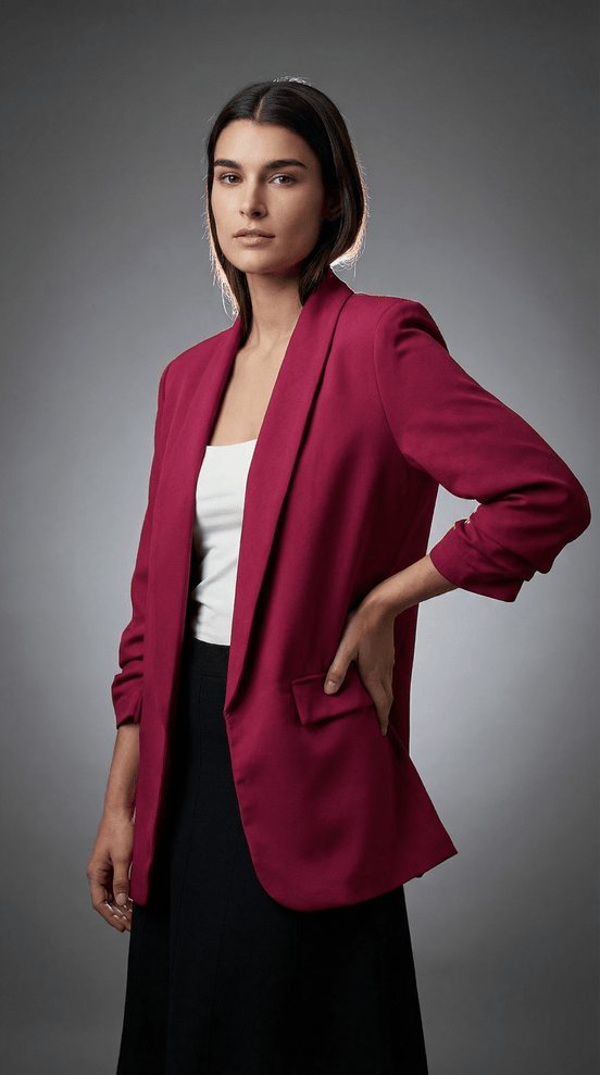 Sacou elegant mov cu buzunare - OK Lux. All rights reserved. - Shirts - PURPLE - TA;LIE UNICA BUST 100 CM LUNGIME 70 CM. SE POTRIVESTE PENTRU MASURILE S/M/L - 