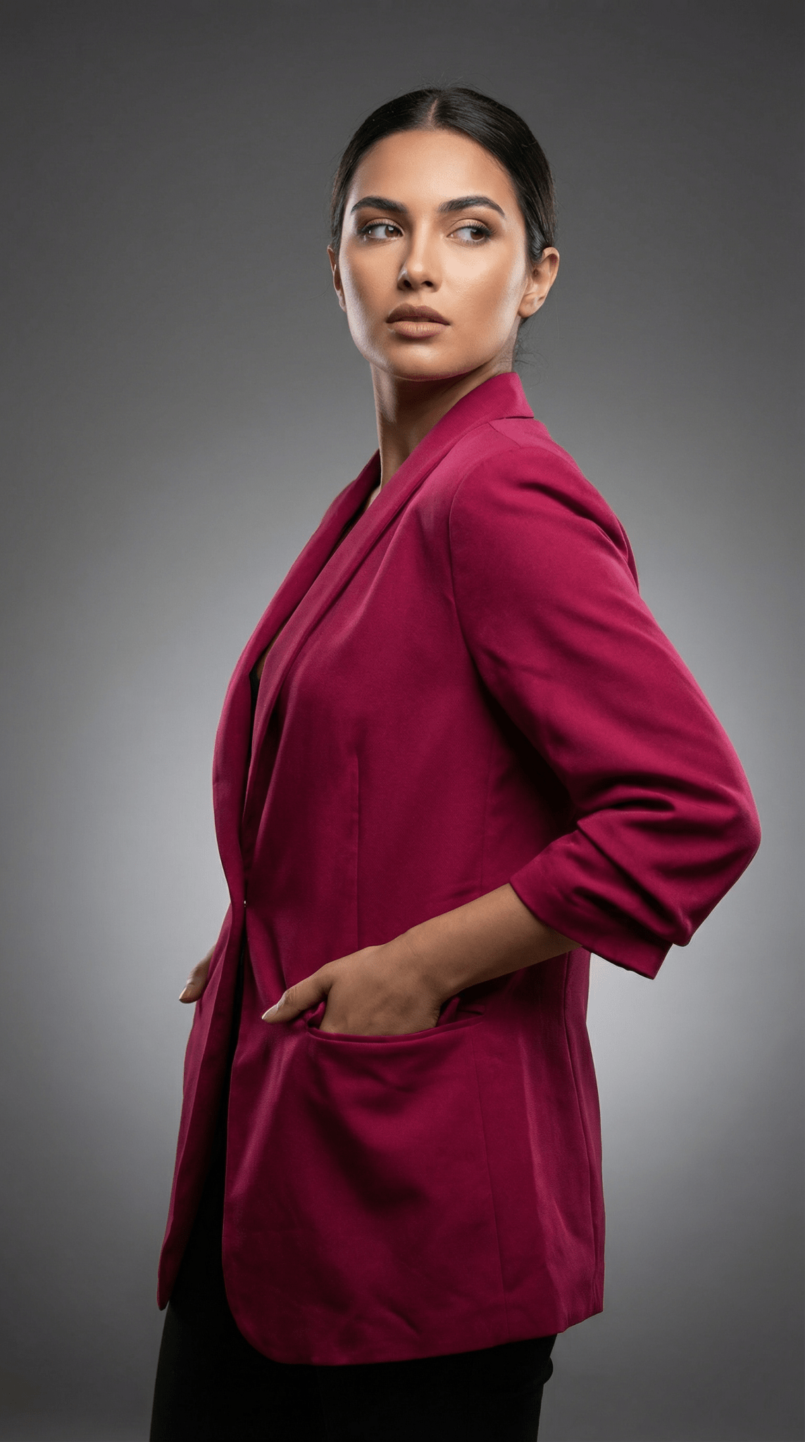 Sacou elegant mov cu buzunare - OK Lux. All rights reserved. - Shirts - PURPLE - TA;LIE UNICA BUST 100 CM LUNGIME 70 CM. SE POTRIVESTE PENTRU MASURILE S/M/L - 