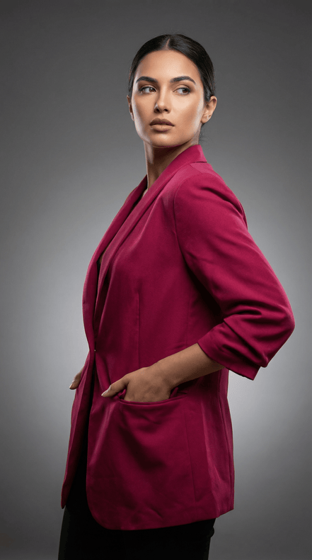 Sacou elegant mov cu buzunare - OK Lux. All rights reserved. - Shirts - PURPLE - TA;LIE UNICA BUST 100 CM LUNGIME 70 CM. SE POTRIVESTE PENTRU MASURILE S/M/L - 