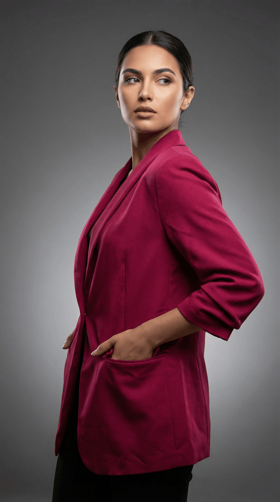 Sacou elegant mov cu buzunare - OK Lux. All rights reserved. - Shirts - PURPLE - TA;LIE UNICA BUST 100 CM LUNGIME 70 CM. SE POTRIVESTE PENTRU MASURILE S/M/L - 