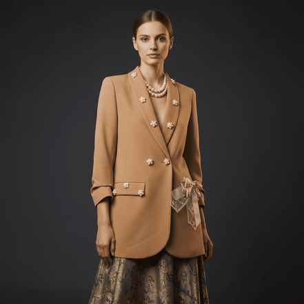 Sacou Femei Accesorizat Manual cu Perle – Design Laura Stoica - OK Lux. All rights reserved. - Sacouri - 