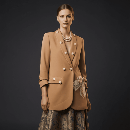 Sacou Femei Accesorizat Manual cu Perle – Design Laura Stoica - OK Lux. All rights reserved. - Sacouri - 