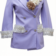 Sacou lila structurat cu aplicații florale și detalii decorative - OK Lux. All rights reserved. - Tuxedos - 