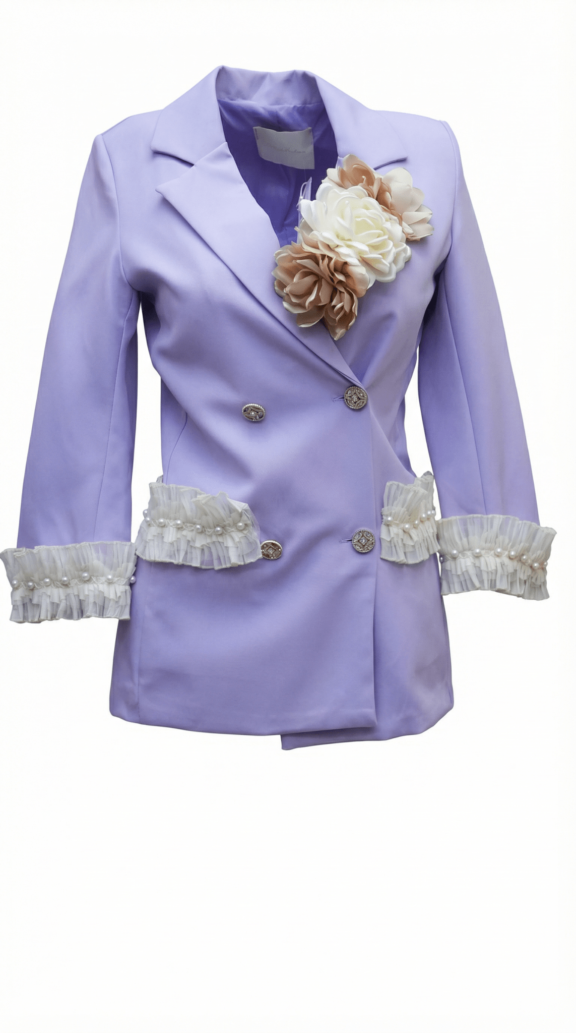 Sacou lila structurat cu aplicații florale și detalii decorative - OK Lux. All rights reserved. - Tuxedos - 