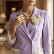 Sacou lila structurat cu aplicații florale și detalii decorative - OK Lux. All rights reserved. - Tuxedos - 