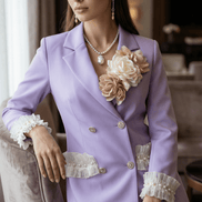 Sacou lila structurat cu aplicații florale și detalii decorative - OK Lux. All rights reserved. - Tuxedos - 