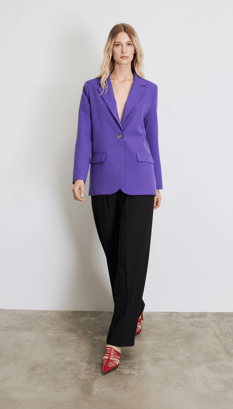 Sacou mov cu cordon, croială lejeră - OK Lux. All rights reserved. - Tuxedos - PURPLE - 