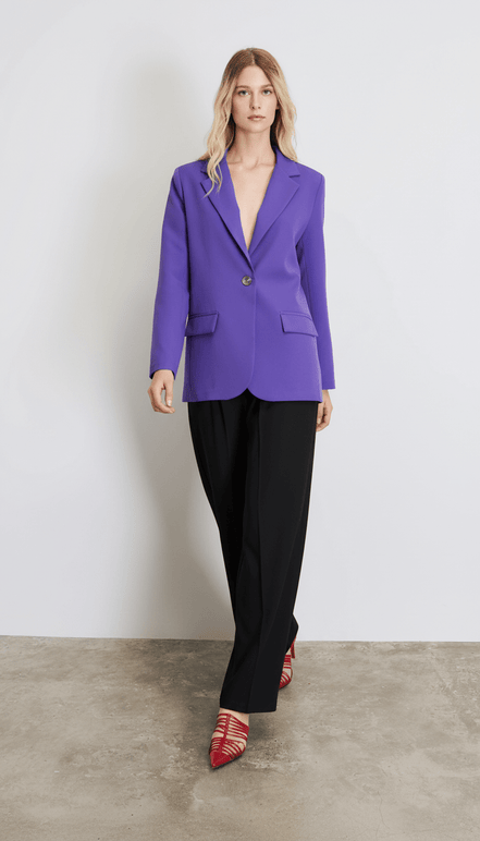 Sacou mov cu cordon, croială lejeră - OK Lux. All rights reserved. - Tuxedos - PURPLE - 