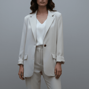 Sacou oversize alb, modern și lejer - OK Lux. All rights reserved. - Tuxedos - BEIGE - 