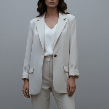 Sacou oversize alb, modern și lejer - OK Lux. All rights reserved. - Tuxedos - BEIGE - 