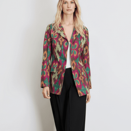 Sacou oversize maro cu imprimeu - OK Lux. All rights reserved. - Tuxedos - BROWN - 