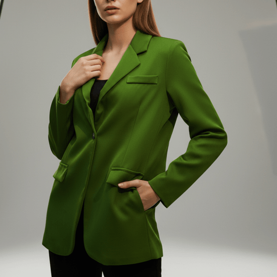 Sacou oversize verde elegant din poliester - OK Lux. All rights reserved. - Tuxedos - GREEN - 