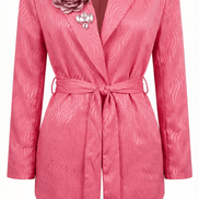 Sacou roz texturat cu cordon și aplicații florale statement - OK Lux. All rights reserved. - Tuxedos - 