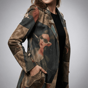 Sacou statement cu imprimeu artistic - OK Lux. All rights reserved. - Jackets - Brown - 