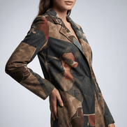 Sacou statement cu imprimeu artistic - OK Lux. All rights reserved. - Jackets - Brown - 