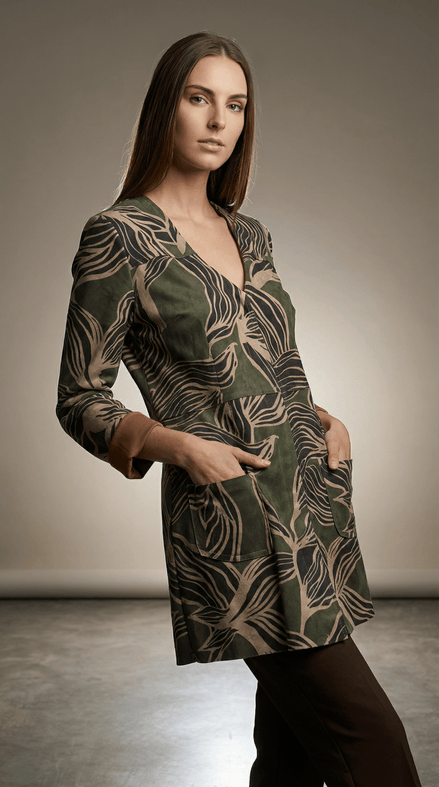 Sacou statement cu imprimeu organic - OK Lux. All rights reserved. - Jackets - 