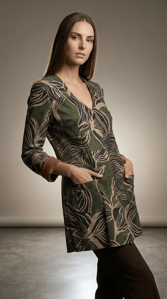 Sacou statement cu imprimeu organic - OK Lux. All rights reserved. - Jackets - 