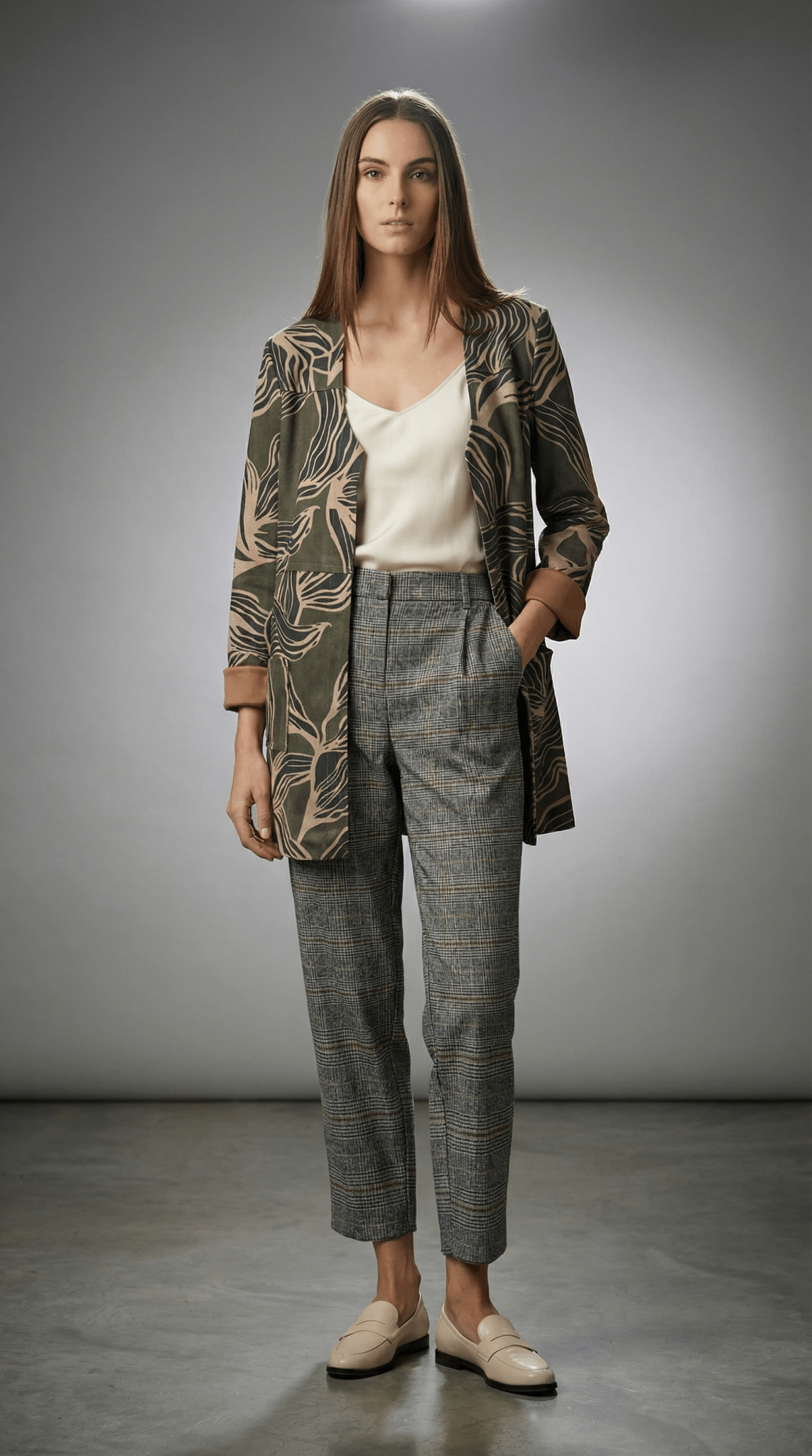 Sacou statement cu imprimeu organic - OK Lux. All rights reserved. - Jackets - 