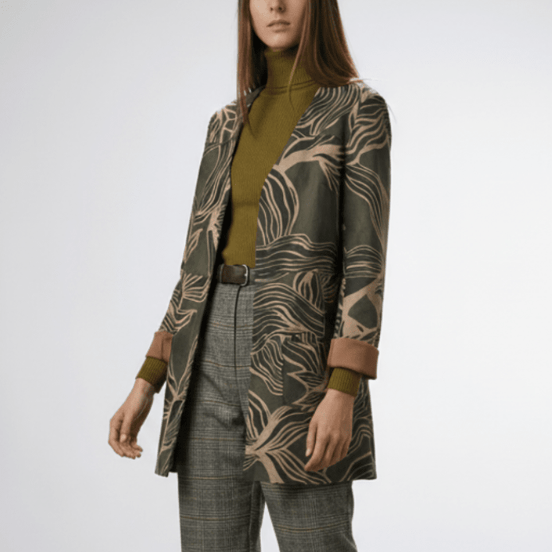 Sacou statement cu imprimeu organic - OK Lux. All rights reserved. - Jackets - 