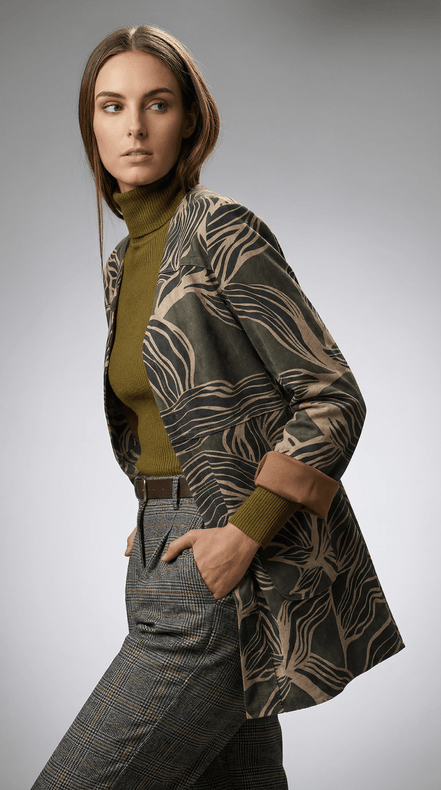 Sacou statement cu imprimeu organic - OK Lux. All rights reserved. - Jackets - 