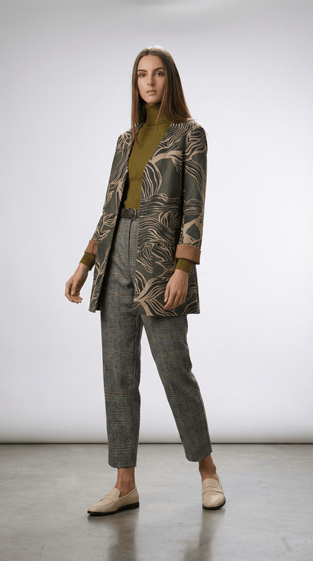 Sacou statement cu imprimeu organic - OK Lux. All rights reserved. - Jackets - 