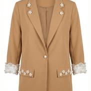 Sacou Statement „Inner Glow” – Camel cu Detalii Pearl - OK Lux. All rights reserved. - 