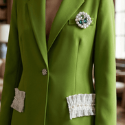 Sacou verde structurat cu broșă statement și aplicații decorative - OK Lux. All rights reserved. - Tuxedos - 