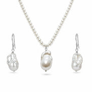 Set Colier și Cercei din Perle Baroc cu Argint - OK Lux. All rights reserved. - Jewelry Sets - 