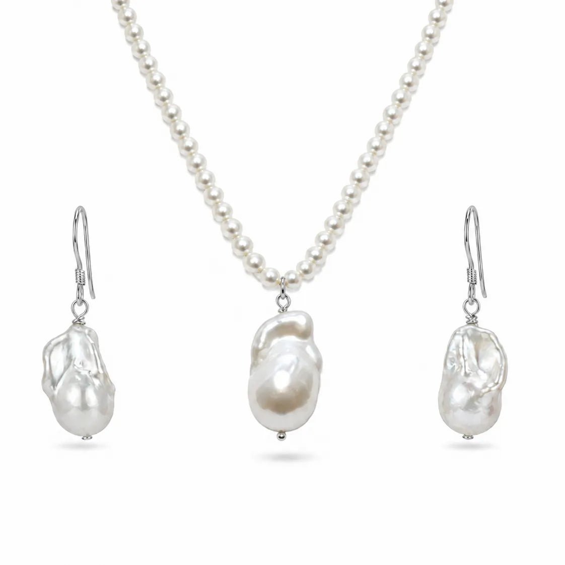 Set Colier și Cercei din Perle Baroc cu Argint - OK Lux. All rights reserved. - Jewelry Sets - 